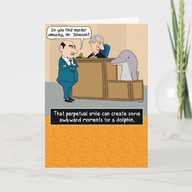 Carte Dauphin souriant drôle Anniversaire (Devant)