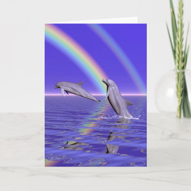 Carte Dauphins et arc-en-ciel (Devant)