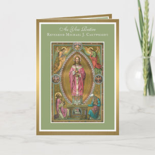 Carte d'autel de sacerdoce de retraite Jésus
