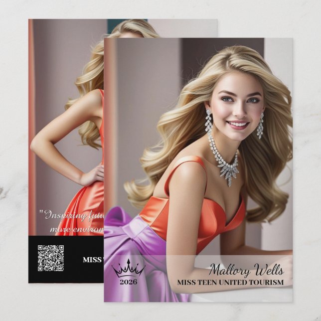 Carte d'auto-graphe du concours de la Couronne ult (Devant / Derrière)