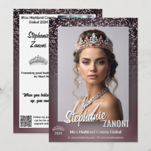 Carte d'autographe de concours de beauté Midnight