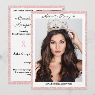 Carte d'autographe de concours de beauté Rose Gold