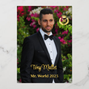 Carte d'autographe de concours masculin