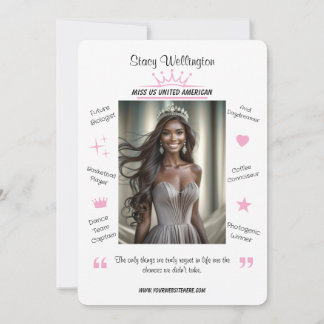 Carte d'autographe de Miss Concours Rencontre & Éc