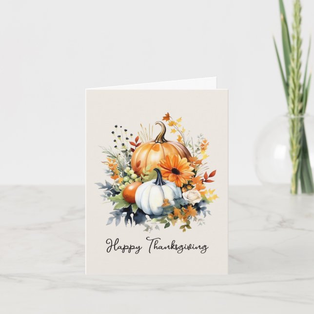Carte d'automne des Citrouilles de Thanksgiving Wa (Devant)