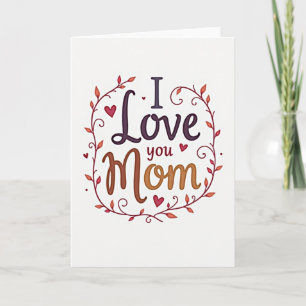 Carte d'automne « Je t'aime maman »