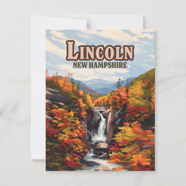 Carte d'automne Lincoln New Hampshire Franconia Fa (Devant)