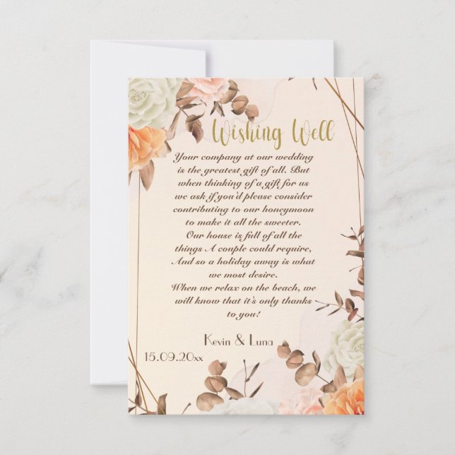 Carte d'automne Symphony Mariage Wishing Well Card (Devant)