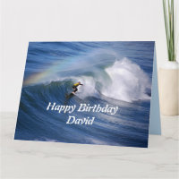 David Happy Surfer D'Anniversaire Avec Arc En Ciel