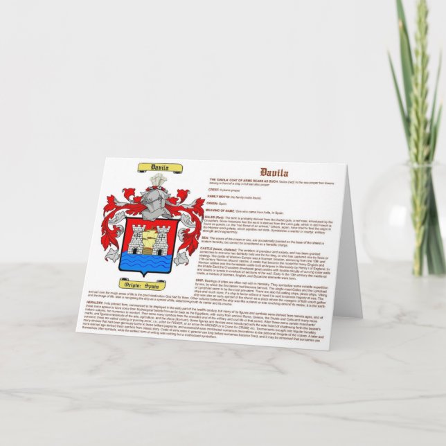Carte Davila (signification) (Devant)