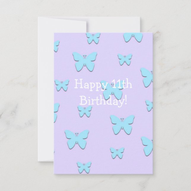 Carte de 11e anniversaire papillon (Devant)