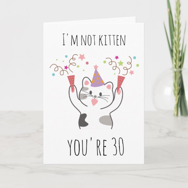 carte de 30e anniversaire du chat (Devant)