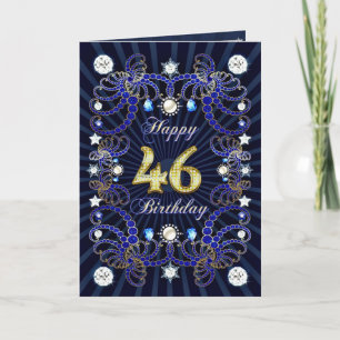Carte de 46ème anniversaire avec des masses de bij