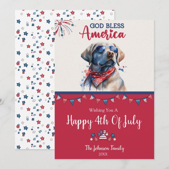 Carte de 4 juillet de repérage de chiens patriotiq (Devant / Derrière)