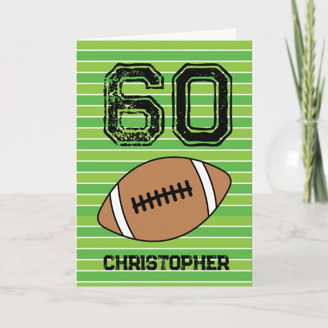 Carte de 60e anniversaire de football vert (Devant)