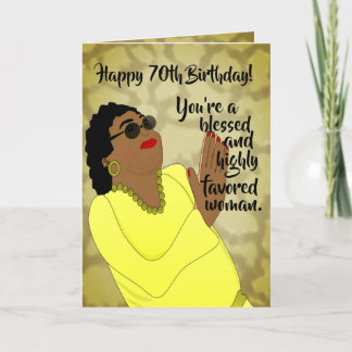 Carte de 70e anniversaire de la femme afro-américa