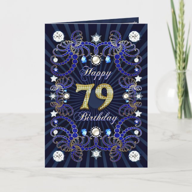 Carte de 79ème anniversaire avec des masses de bij (Devant)