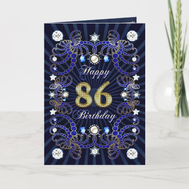 Carte de 86ème anniversaire avec des masses de bij (Devant)