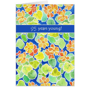 Carte de 95e anniversaire aux capucines orange vif