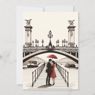 Carte de amour romantique parisien - Célébrez votr