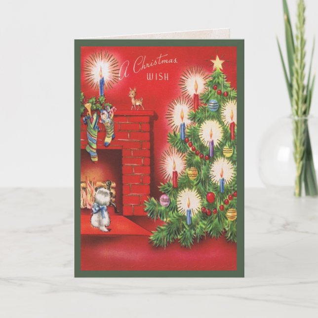 Carte de attente de matin de Noël de chaton (Devant)