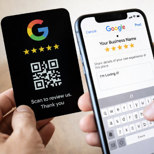 Carte de avis Google professionnelle avec code QR