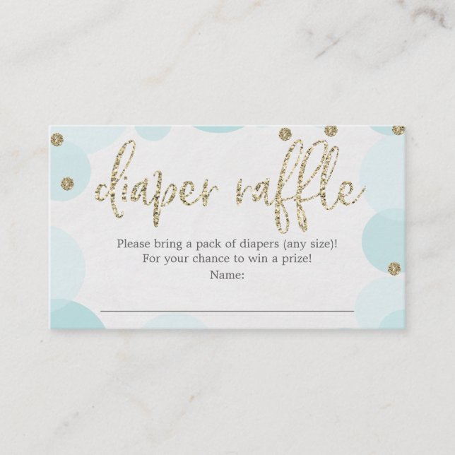Carte de Baby shower à broche bleu Polka Dot (Devant)
