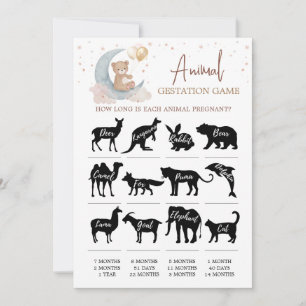 Carte de Baby Shower Animal Gestation Over the Moo