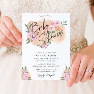 Carte de Baby-Shower aux Florales de Rêve