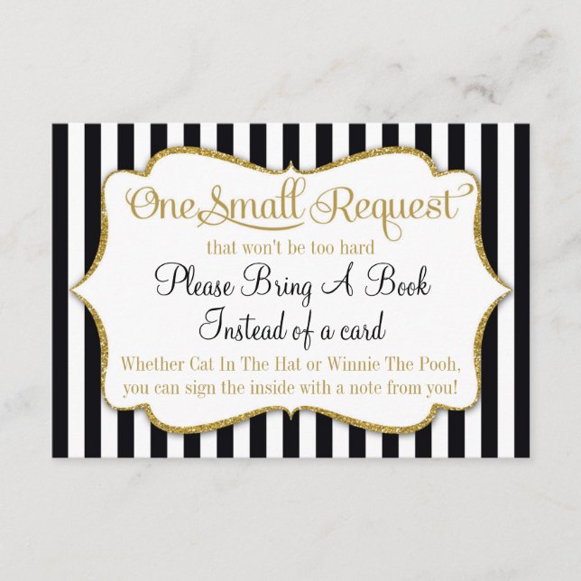 Carte de Baby shower Black Gold Apportez Un Boy De (Devant)