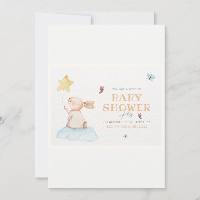Carte de Baby shower Brown et blanc (Devant)