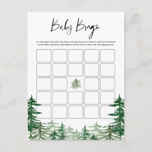 Carte de Baby shower de bingo Watercolor Woodland 