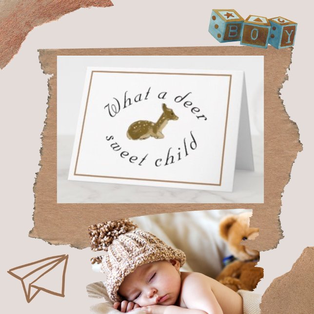 Carte de Baby shower de bois de cerfs doux pour en (Créateur téléchargé)