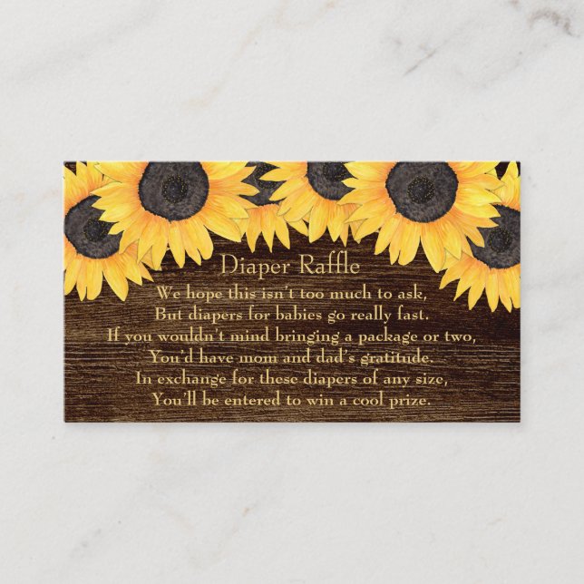 Carte de Baby shower de caleçon de tournesol rusti (Devant)
