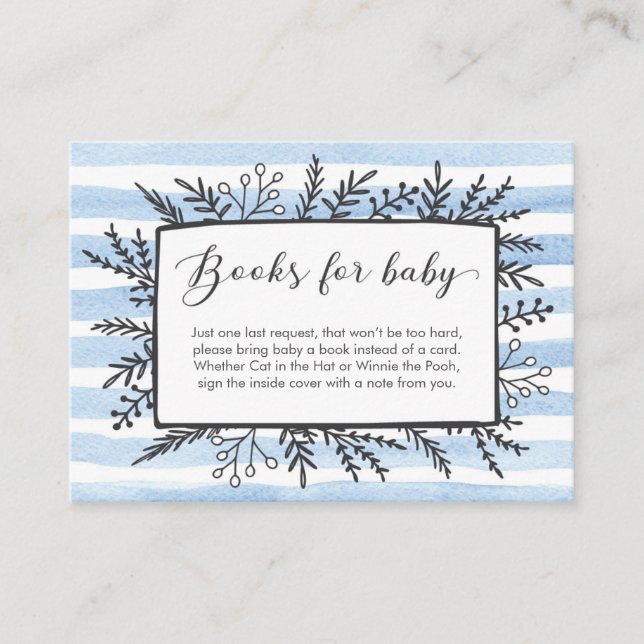 Carte de Baby shower de demande de carnet Bleu Ban (Devant)