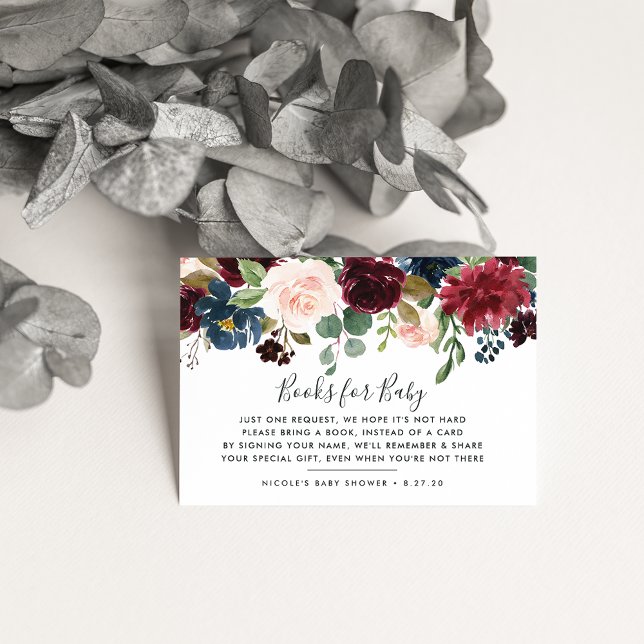 Carte de Baby shower de demande de carnet en fleur (Créateur téléchargé)