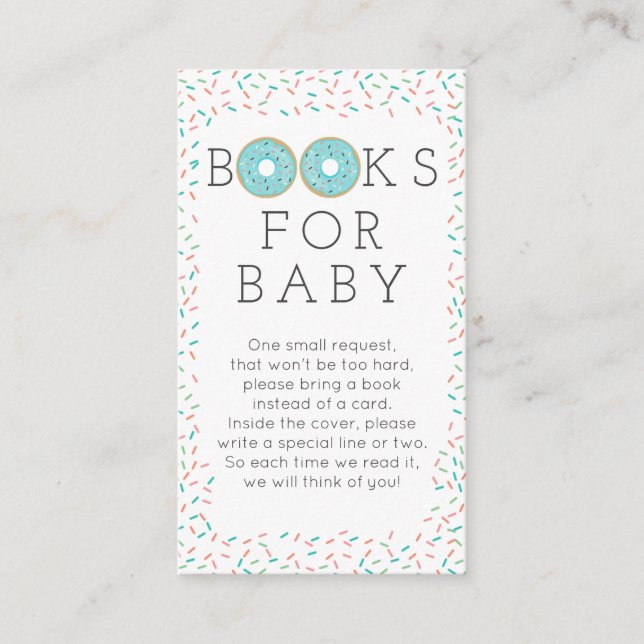 Carte de Baby shower de demande de livre de Donut  (Devant)