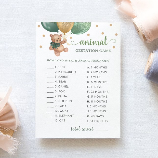 Carte de Baby shower de la manifestation de l'ours (Créateur téléchargé)