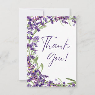 Carte de Baby shower de Merci Floral de lavande vi