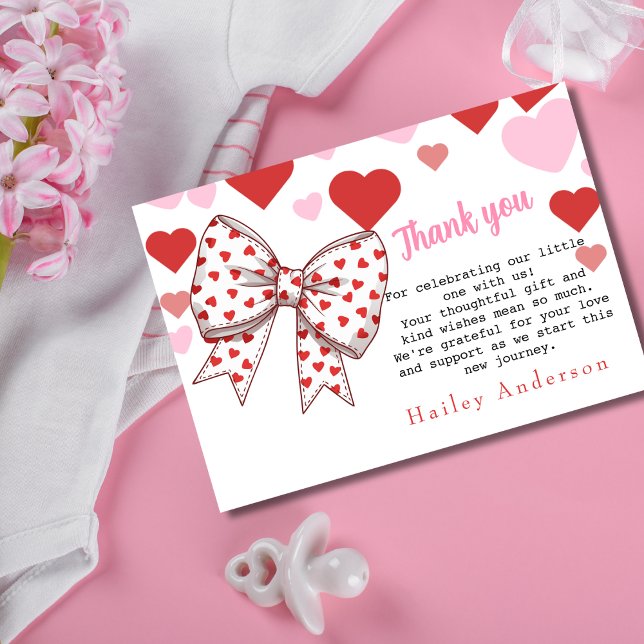 Carte de Baby shower de Merci un peu amoureux (A Little Sweetheart Thank You Baby Shower Card)