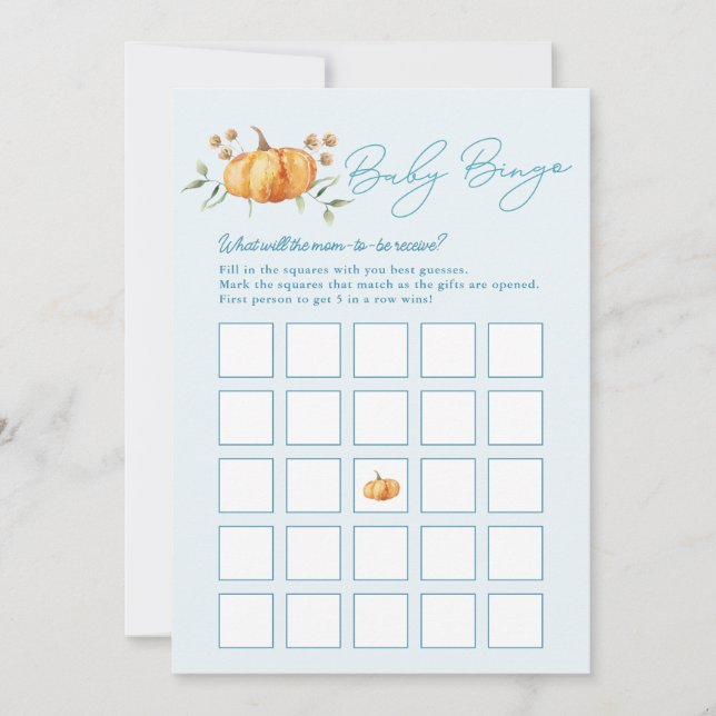 Carte de Baby shower de petit Citrouille (Devant)