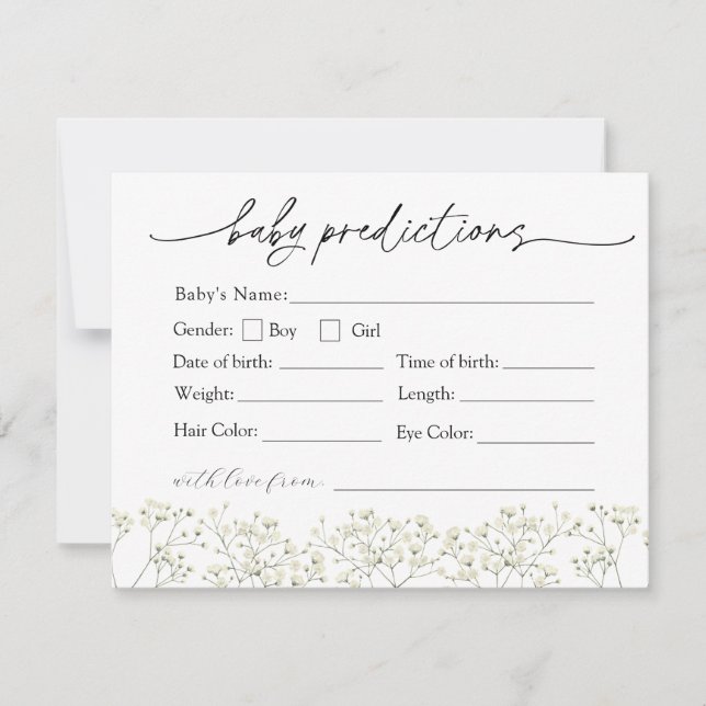 Carte de Baby shower des prédictions du souffle du (Devant)