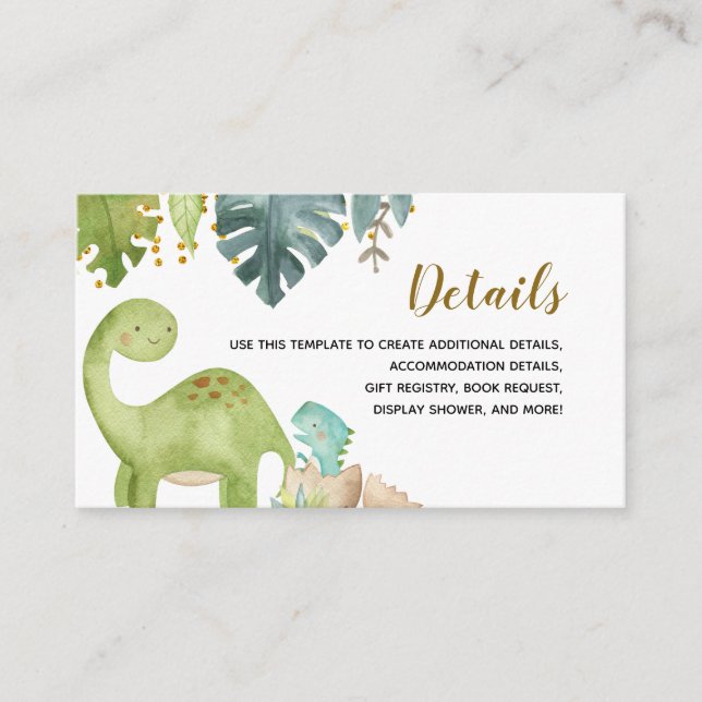 Carte de Baby shower Détails du Dinosaur Dinosaur  (Devant)