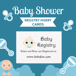 Carte de Baby shower du registre pour bébés mignon
