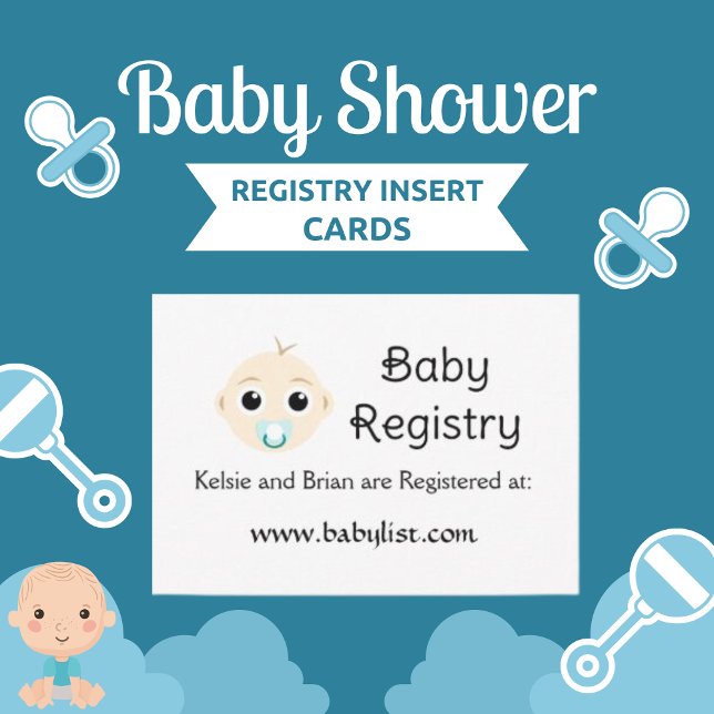 Carte de Baby shower du registre pour bébés mignon (Créateur téléchargé)