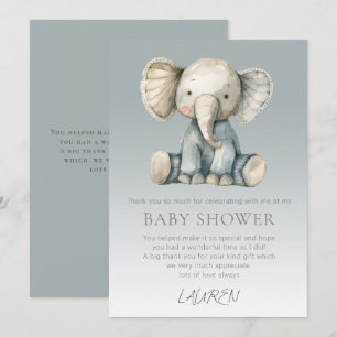 Carte de Baby shower Eléphant Budget Cute