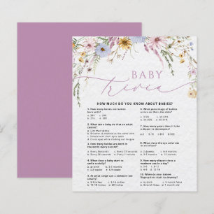 Carte de Baby shower fleur sauvage Baby Trivia