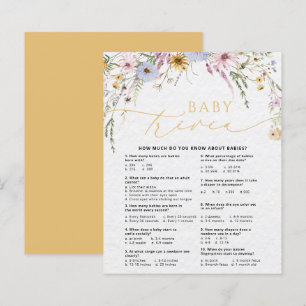 Carte de Baby shower fleur sauvage Cute Baby Trivi