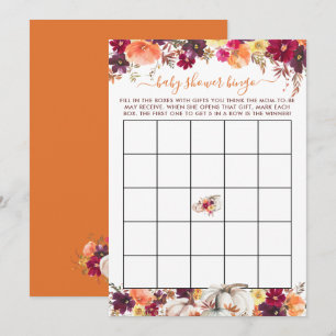 Carte de Baby shower Floral Little Citrouille Fall
