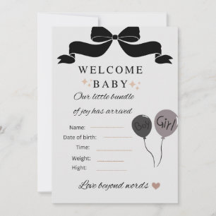 Carte de Baby Shower islamique avec ballons garçon